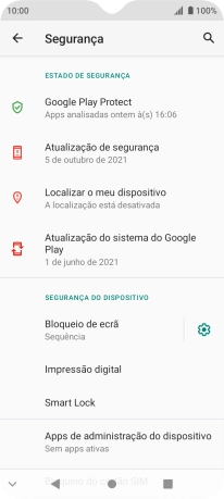 Prima Bloqueio de ecrã e introduza o código adicional de bloqueio do telefone que criou anteriormente.