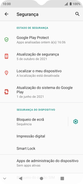 Prima Bloqueio de ecrã e introduza o código adicional de bloqueio do telefone que criou anteriormente.