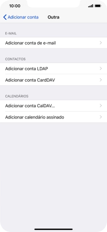 Prima Adicionar conta de e-mail.