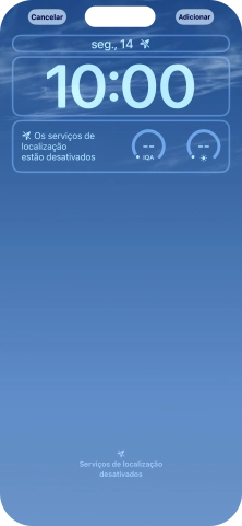 Se pretender personalizar a visualização da data no ecrã de bloqueio, prima o widget de data e siga as indicações no ecrã para escolher a visualização pretendida para o widget.