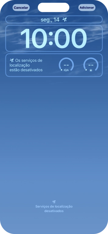 Se pretender personalizar a visualização da data no ecrã de bloqueio, prima o widget de data e siga as indicações no ecrã para escolher a visualização pretendida para o widget.