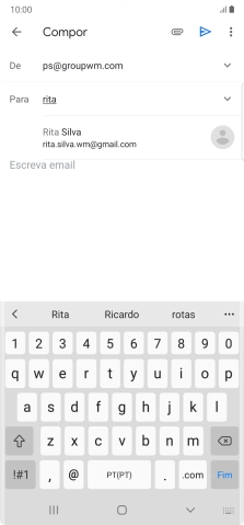 Prima o contacto pretendido.