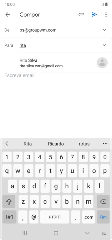 Prima o contacto pretendido.