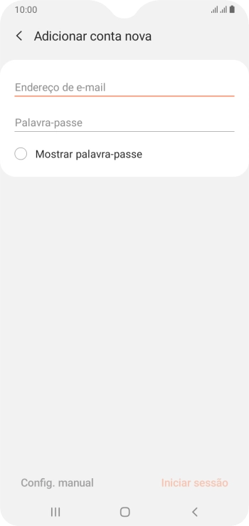 Prima Endereço de e-mail e introduza o seu endereço de e-mail Vodafone.