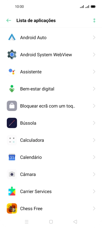 Prima a app pretendida.
