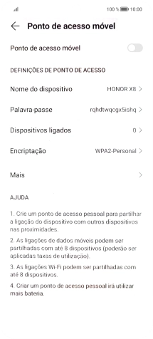 Prima Nome do dispositivo, e introduza o nome pretendido do hotspot Wi-Fi.