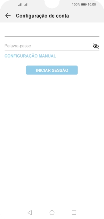 Prima Palavra-passe e introduza a password da sua conta de e-mail.