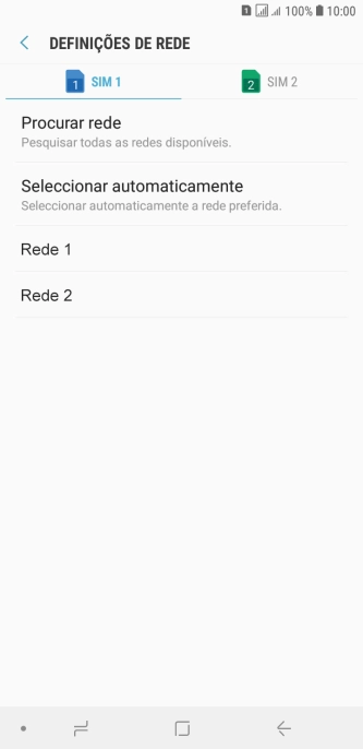 Prima a rede pretendida.