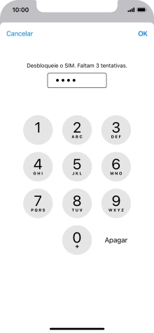 Introduza o seu código PIN e prima OK.