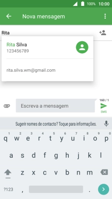 Prima o contacto pretendido.