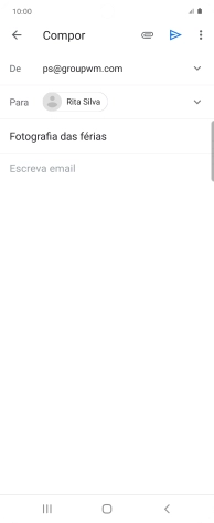 Prima o campo de escrita e escreva o texto do e-mail.