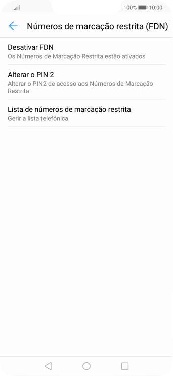 Prima Desactivar FDN para desativar a marcação permitida.
