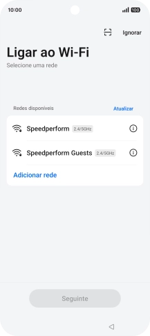 Prima a rede Wi-Fi pretendida.