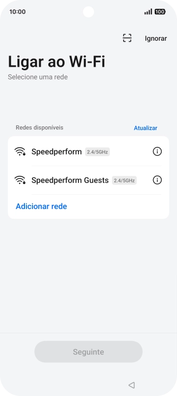 Prima a rede Wi-Fi pretendida.