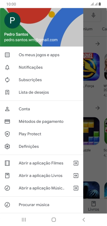 Prima Os meus jogos e apps.