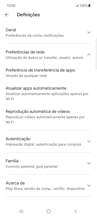 Prima Atualizar apps automaticamente.