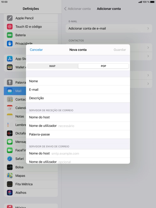 Prima Nome de utilizador e introduza o nome de utilizador da sua conta de e-mail na Vodafone.
