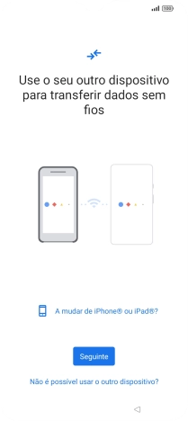 Siga as indicações no ecrã para transferir conteúdo de outro telefone.