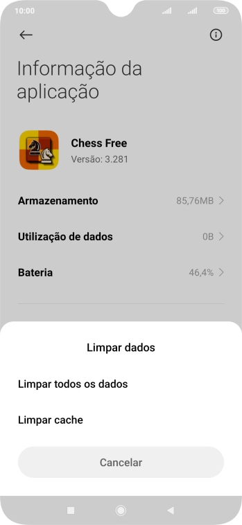 Prima Limpar cache.
