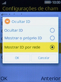 Escolha Mostrar o próprio ID para ativar a função.