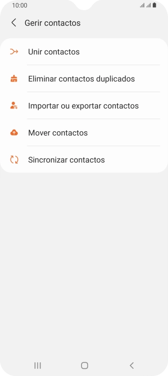 Prima Importar ou exportar contactos.