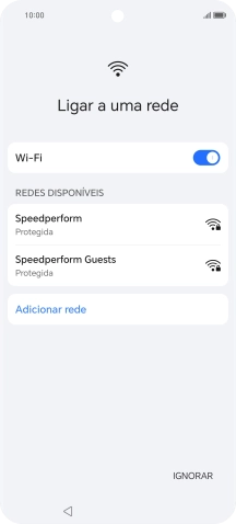 Prima a rede pretendida.