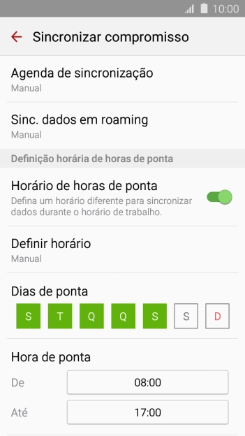 Prima Agenda de sincronização.