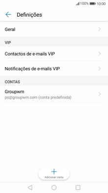 Prima a conta de e-mail pretendida.