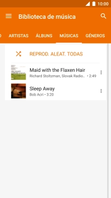 Prima o ficheiro de música pretendido.