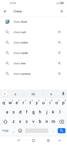 Introduza o nome ou categoria da app pretendida e prima o ícone para pesquisar.