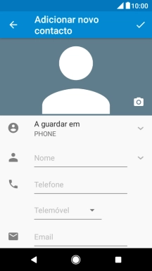 Prima a lista suspensa da lista de contactos.