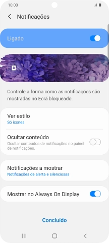 Prima os indicadores junto às definições pretendidas para as ativar ou desativar.