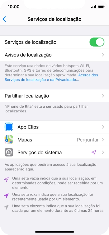 Prima a app pretendida.