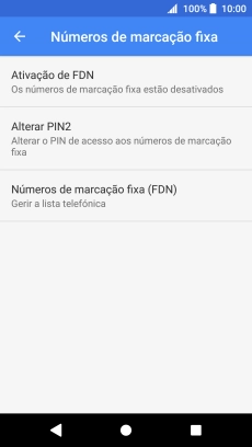 Prima Ativação de FDN para ativar a marcação permitida.
