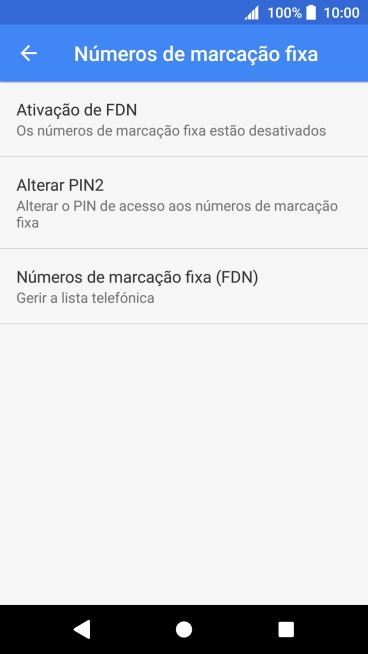 Prima Ativação de FDN para ativar a marcação permitida.