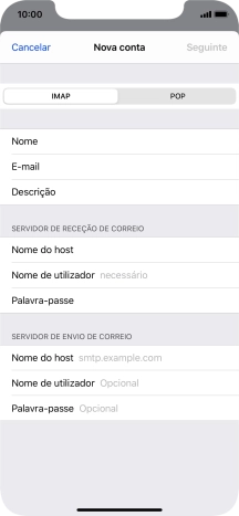 Prima Nome de utilizador e introduza o nome de utilizador da sua conta de e-mail na Vodafone.