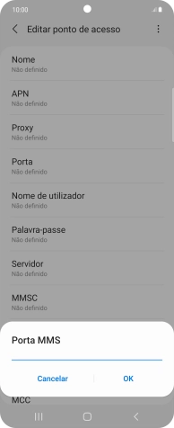 Introduza 80 e prima OK.