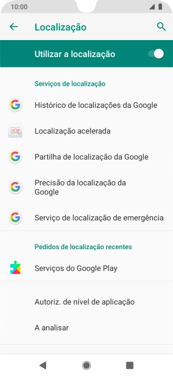 Prima Precisão da localização da Google.