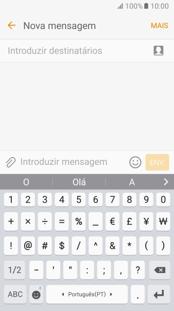 Prima os algarismos ou os caracteres especiais pretendidos.