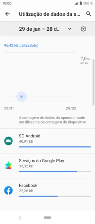 O consumo de dados de cada aplicação é mostrado sob o nome da aplicação.