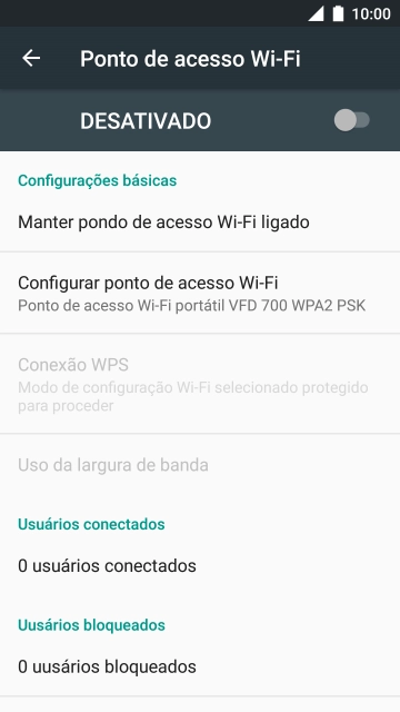 Prima Configurar ponto de acesso Wi-Fi.
