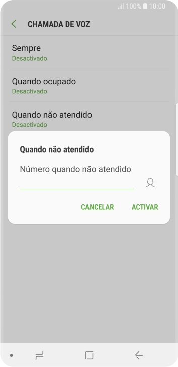 Introduza 123 e prima ACTIVAR.