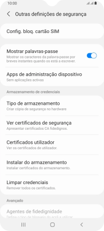 Prima Config. bloq. cartão SIM.