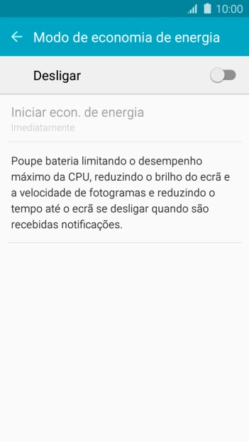 Prima o indicador para ativar a função.