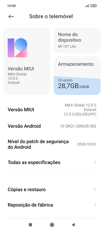 Prima Todas as especificações.
