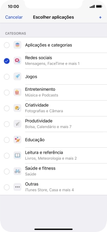 Prima o ícone para adicionar.