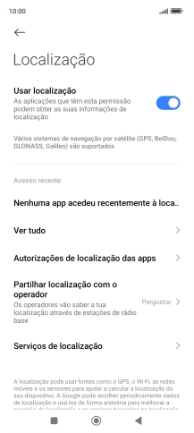 Prima Autorizações de localização das apps.