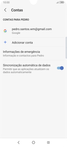 Prima Adicionar conta.