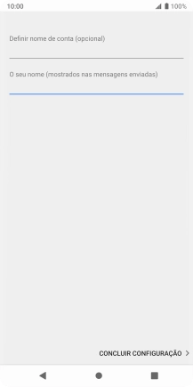 Prima CONCLUIR CONFIGURAÇÃO.