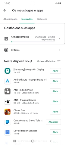 Prima a app pretendida.